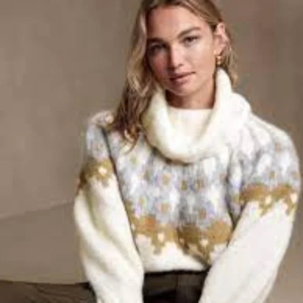 Banana republic bosque oversized fair isle sweater Alpaca wool Blend